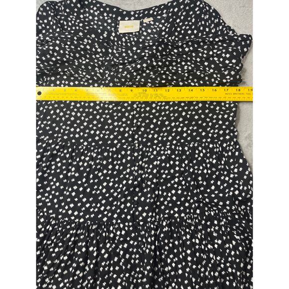 Anthropologie Maeve Lila Tiered Tunic Top V-Neck Black OB476678 Womens Size m - Picture 5 of 7